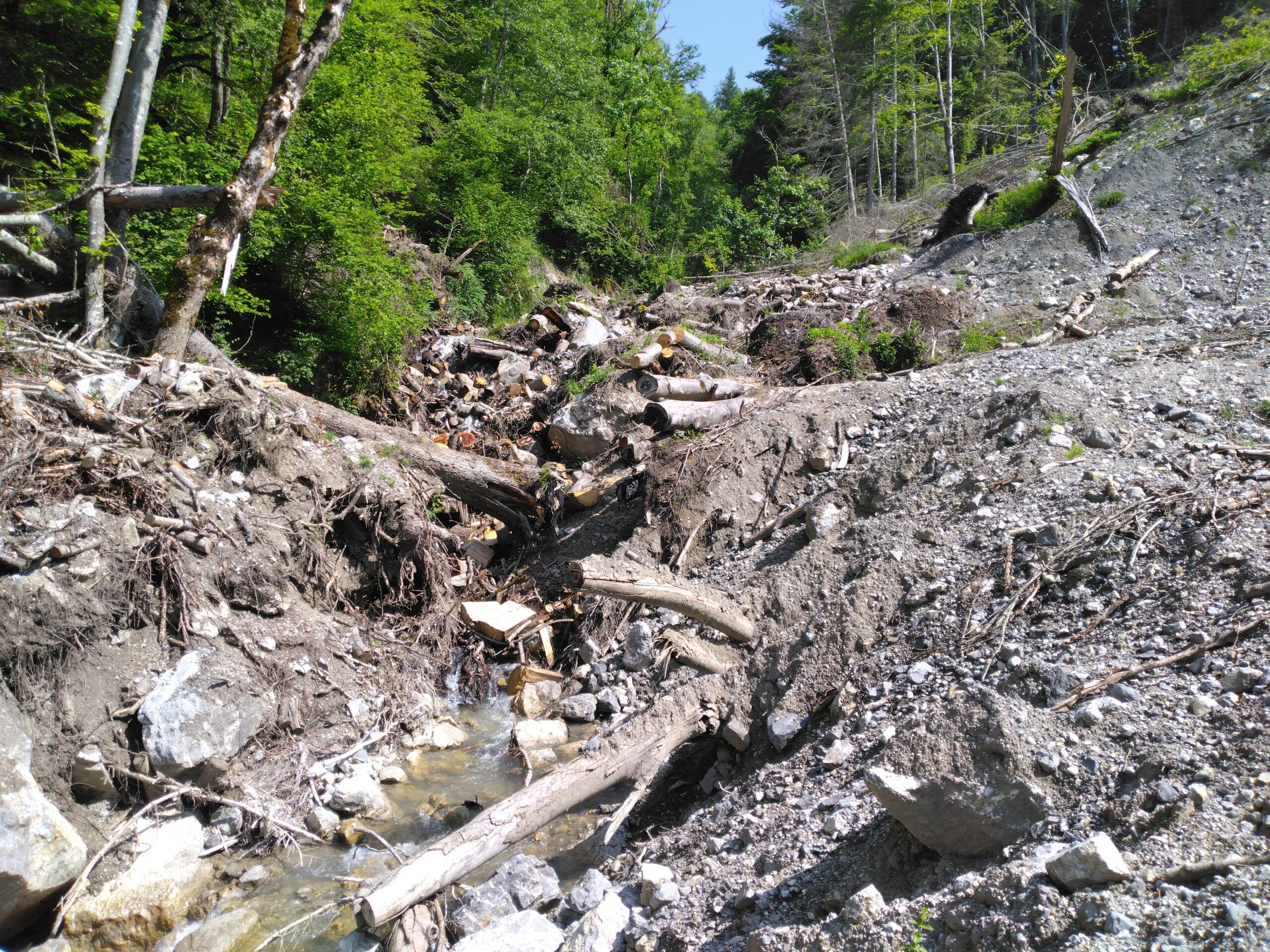 Bouchet-Mont-Charvin de gros embâcles enlevés